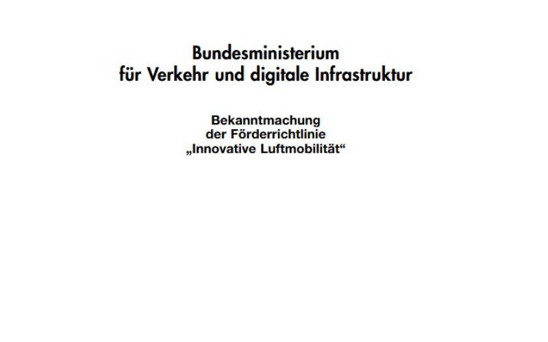 Förderrichtlinie "Innovative Luftmobilität"