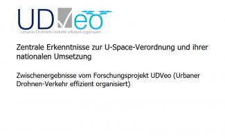 U-Space-Verordnung: Zwischenergebnisse vom Forschungsprojekt UDVeo veröffentlicht