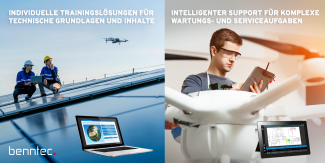 Digitale Trainingslösungen für Pilloten oder Wartungspersonal: ob Grundlagenwissen, interaktive Produktinformationen auf dem Tablet, realistisches Training in der VR oder Montageanleitungen mit AR-Unterstützung, benntec hat die passende Lösung, angepasst an Ihre Prozesse.